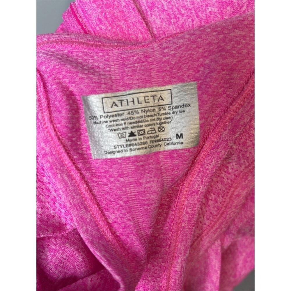 Athleta Medium Fastest Track Hot Pink Stretch Racerback Athletic Tank Top Gym - Picture 4 of 4